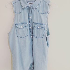 Stylish Light Blue Vest from Forever 21